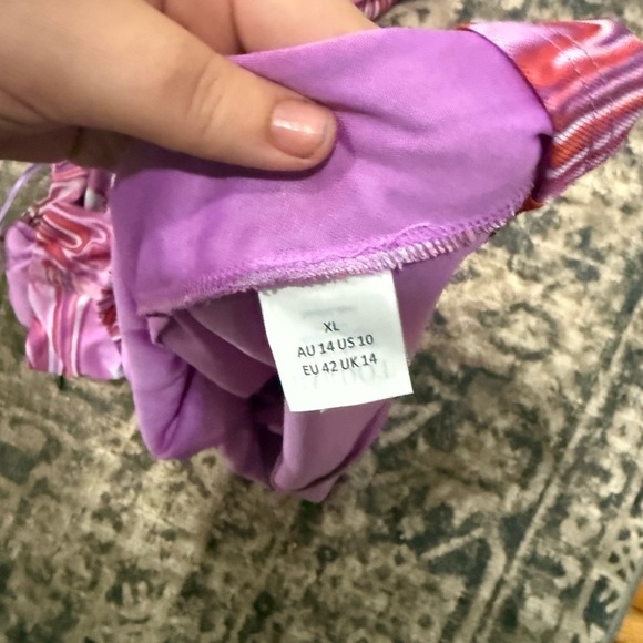 Bardot Pink Swirl crisscross top tie in the back Mini Dress size xl - Picture 10 of 11